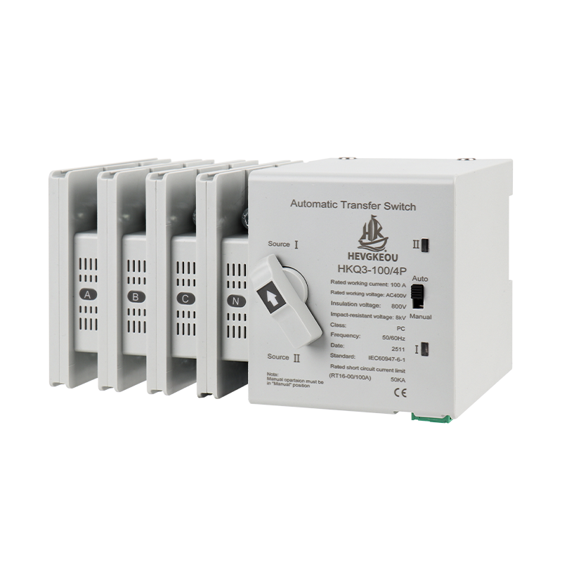4P 100A Automatic Transfer Switch (ATS) | 400VAC Dual Power Changeover | Auto/Manual Operation for Uninterrupted Power | CE Certified
