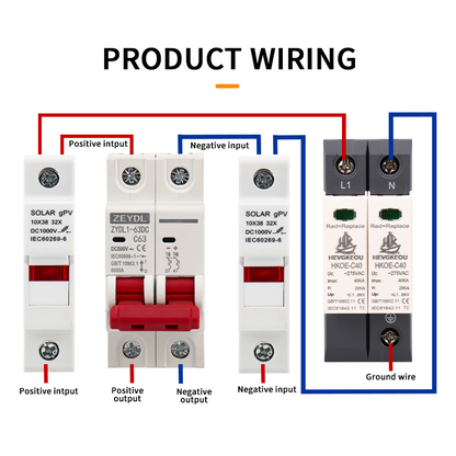 AC Surge Protective Device (SPD) 2P 40kA A/B Type HKQE-C40/B40 275VAC Lightning Surge Arrester for Home Industrial CE Certified