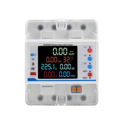 Smart 3-Phase Power Manager: Tuya WiFi kWh Meter with Leakage Protection, OVP/UVP Relay & Bi-Directional Monitoring | 4-in-1 Energy Management System for Solar, Industry & Commercial Use