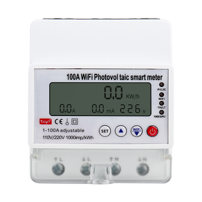 Tuya WiFi Solar Energy Meter & Smart Breaker Timer | Bidirectional PV Monitor with Remote App Control for Home Appliances