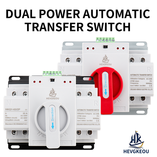 63A ATS with Built-in MCB | 2P Automatic Transfer Switch | 230V Dual Power Changeover with Circuit Breaker Protection